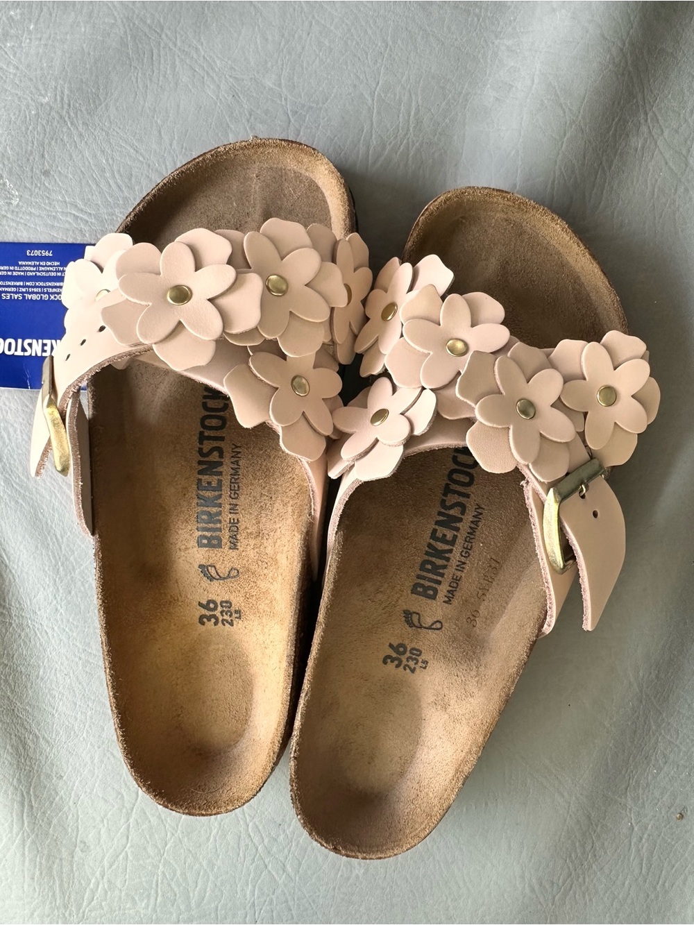 Birkenstock $160 Siena Flowers Leather light Rose Size 36 Nwob